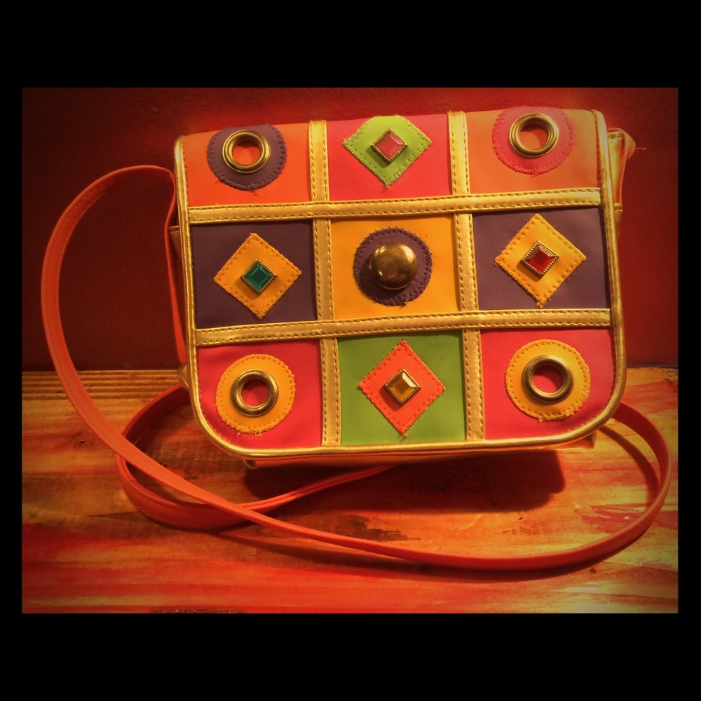 Retro 80’s color block crossbody bag